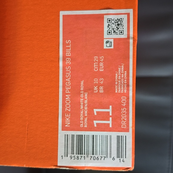 Buffalo Bills NIKE Zoom Pegasus 39 Running Shoe - Picture 10 of 11